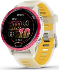 Garmin Forerunner® 570 - 42mm, Raspberry Aluminium with Translucent Bone/Mango Band