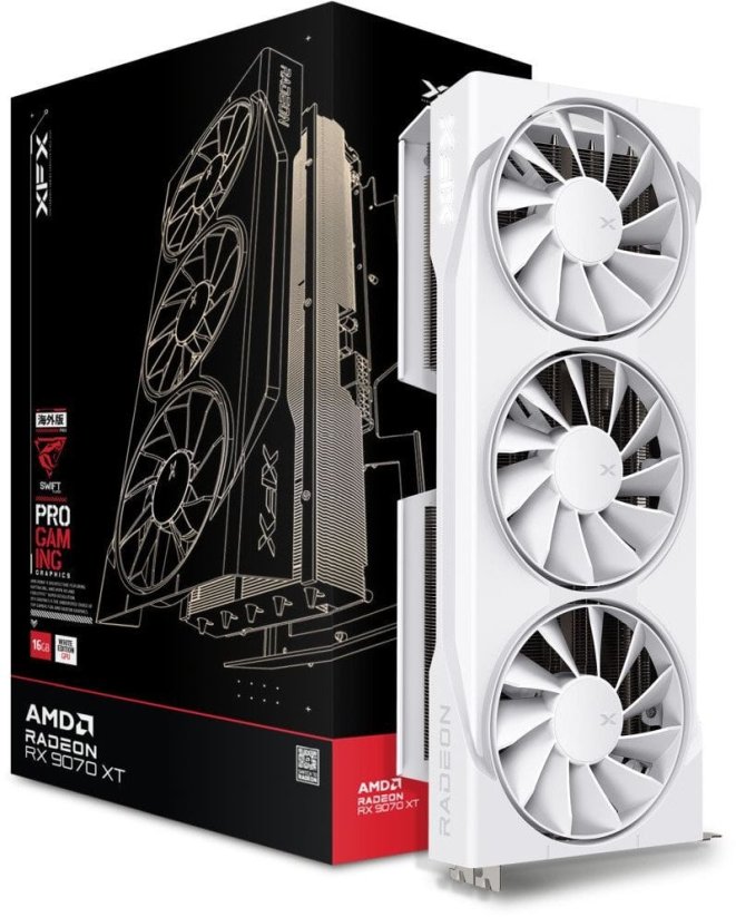 XFX RX 9070 XT 16GB XFX Swift Gaming GDDR6 3 Fan white