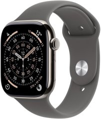 Apple Watch 11 GPS + Cellular 46mm Natural Titanium Sport Band S/M Grafitový(MFCW4MP/A)