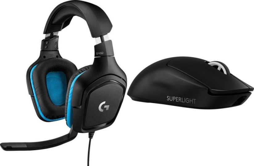 Logitech G432 Niebieskie (981-000770) + G PRO X SuperLight 2  (910-006630)