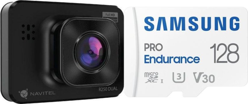 Navitel Wideorejestrator Navitel R250 Dual + Karta Samsung PRO Endurance 2022 MicroSDXC 128 GB Class