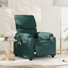 vidaXL vidaXL Rozkładany fotel masujący, elektryczny, tmavoZelený, tkanina