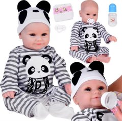 Jokomisiada Urocza miękka Bábika Chłopiec 45cm jak żywa ubrana kombinezon Panda ZA5358