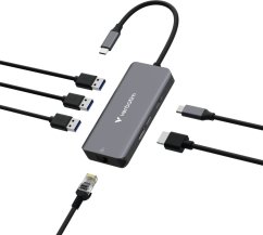 Verbatim Hub USB Verbatim Multi Port Essentials USB-C PD, 3xUSB-A 3.0, HDMI, RJ-45