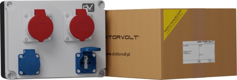 Doktorvolt Rozdzielnica budowlana FRED 2x16A 2x230V zásuvky Mennekes Doktorvolt 2336