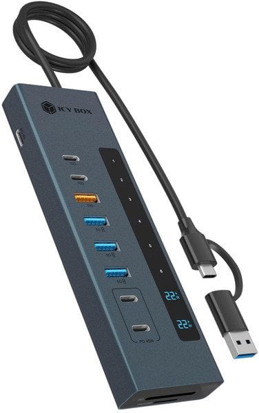 Icy Box Hub 11-in-1 Hub IcyBox USB 3.2 mit Type-C & Kartenleser