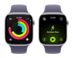 Apple Watch 11 GPS 46mm Silver Alu Sport Band M/L Fialový (MEVA4ET/A)