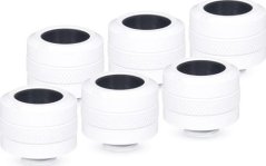 Alphacool Eiszapfen Pro Anschluss 16mm Hardtube Fitting G1/4, 6-Pack - weiß