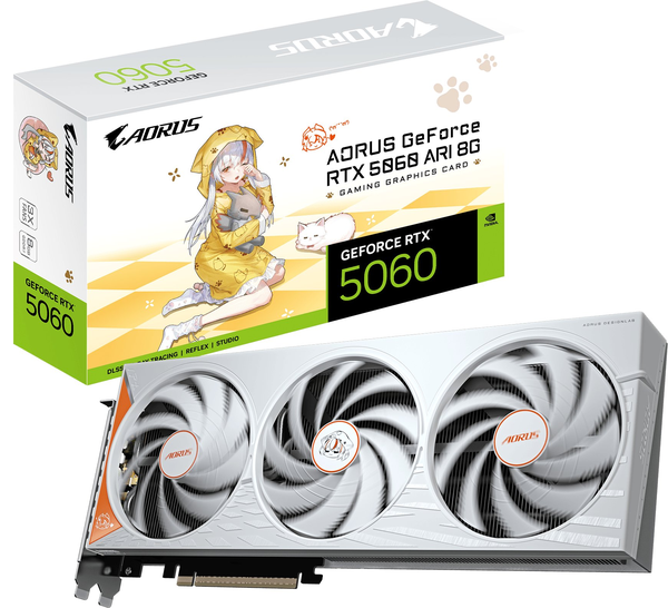 Gigabyte AORUS GeForce RTX 5060 ARI 8GB GDDR7 DLSS4 (GV-N5060AORUS ARI-8GD)