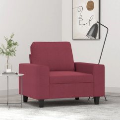 vidaXL Fotel, winna czerwień, 60 cm, obity tkaniną Lumarko!