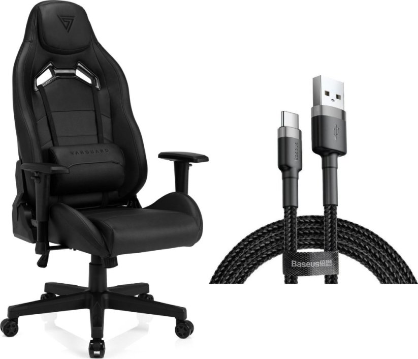SENSE7 Vanguard - skórzany, czarny + kabel usb