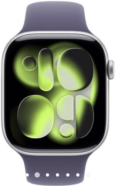 Apple Watch 11 GPS 46mm Silver Alu Sport Band M/L Fialový (MEVA4ZR/A)