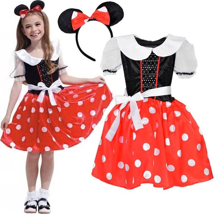 Jokomisiada Uroczy Kostium Strój myši Minnie Pre Dziewczynki przebranie L/XL ZA5280