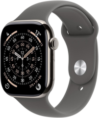 Apple Watch 11 GPS + Cellular 46mm Natural Titanium Sport Band S/M Grafitový(MFCW4MP/A)