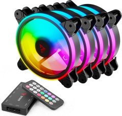 Savio FAN-01 ARGB Czarny 4-pack + Hub + Pilot (SAVGFAN-01)