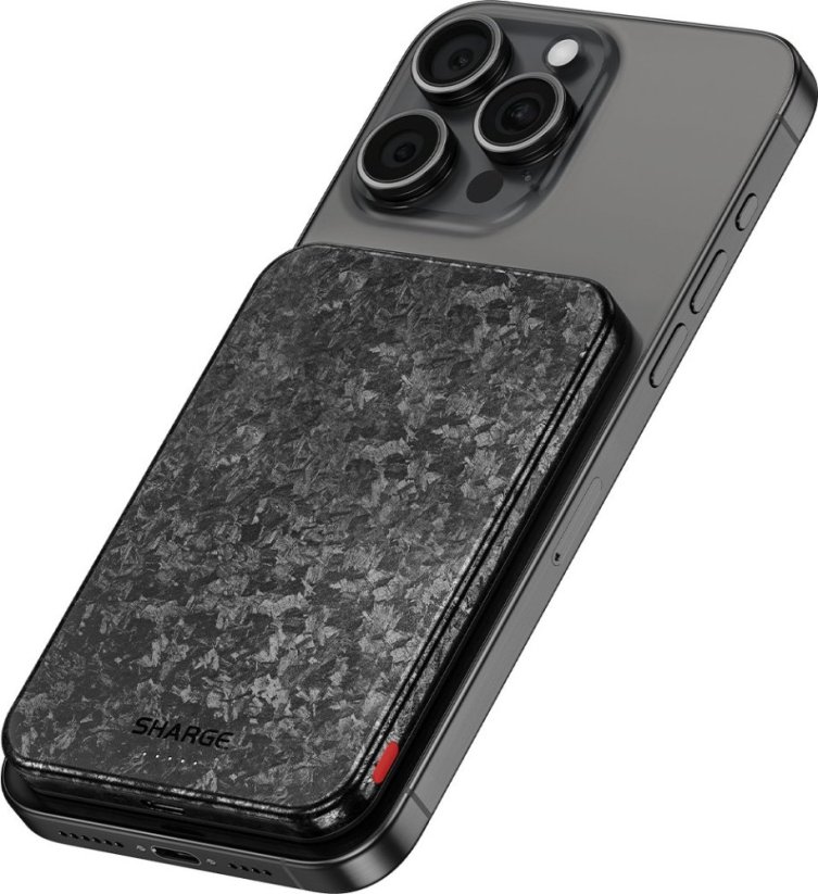 Azo SHARGE CarbonMag 5K Powerbank, 15W Qi, 20W USB-C - 5.000mAh, Čierny (YDD-SG-C3TXWCX-HEI)