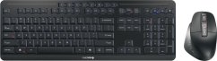 Cherry Stream desktop ultimate klawiatura Dołączona myszka do biura/domowego użytku USB + RF Wireless + Bluetooth QWERTY Angielski Čierny