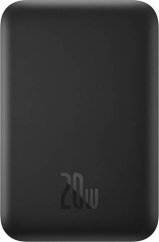 Baseus OS-Baseus Magnetic Mini Air Wireless Fast Charge Power Bank 6000mAh 20W Cluster Black（With Simple Series Charging Cable Type-C to Type-C (20V/3A) 30cm Black)