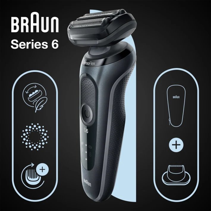 Braun Series 6 Golarka foliowa Przycinarka Čierny