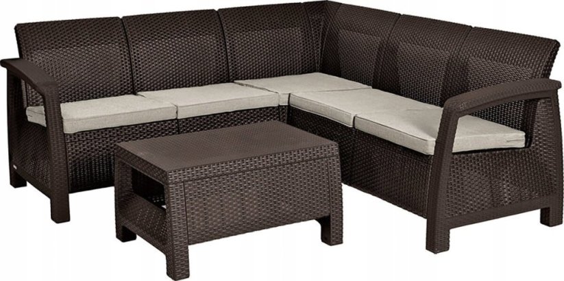 Keter Sada mebli záhradných Corfu Relax Set Hnedý 8711245158334