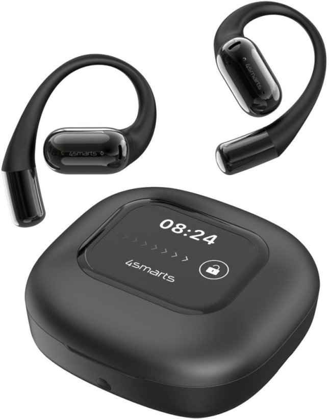 4smarts 4smarts Open-Ear Bluetooth Kopfhörer SkyBuds AI Screen,schwarz