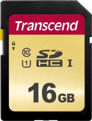 Transcend 500S SDHC 16 GB Class 10 UHS-I/U1 V30 (TS16GSDC500S)