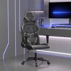 vidaXL Fotel gamingowy, čierno-Sivý, sztuczna skóra