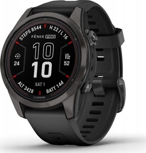 Garmin fēnix® 7S Pro Sapphire Solar Carbon Grey DLC Titanium/Black 42mm