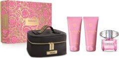 Versace Versace Bright Crystal rinkinys moterims (EDT, 90 ml + kūno losjonas, 100 ml + dušo želė, 100 ml + kosmetinė) WOMEN