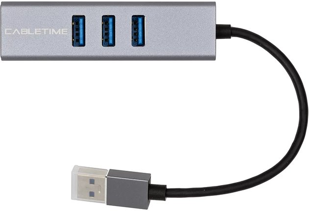 Extra Digital Extra Digital Premium adapteris USB 3.0 - USB 3.0 (3 Ports) + RJ45, 0.15m