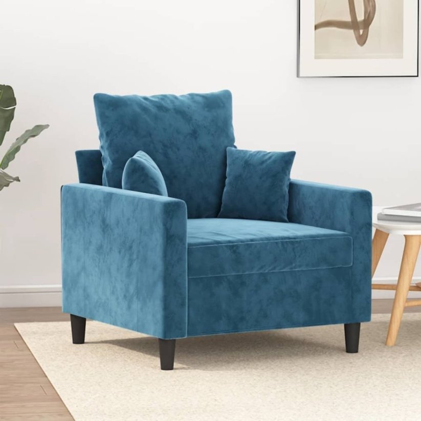 vidaXL Fotel, Modrý, 60 cm, obity aksamitem Lumarko!