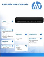 HP hp inc. Komputer Mini Pro 260 G9 i5-1335U 512GB/16GB/W11P      998L4ET