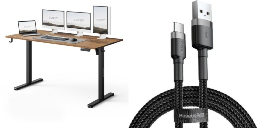 SENSE7 NOJO LIGHT Ciemnobrązowe 140 cmx70 cm + kabel usb