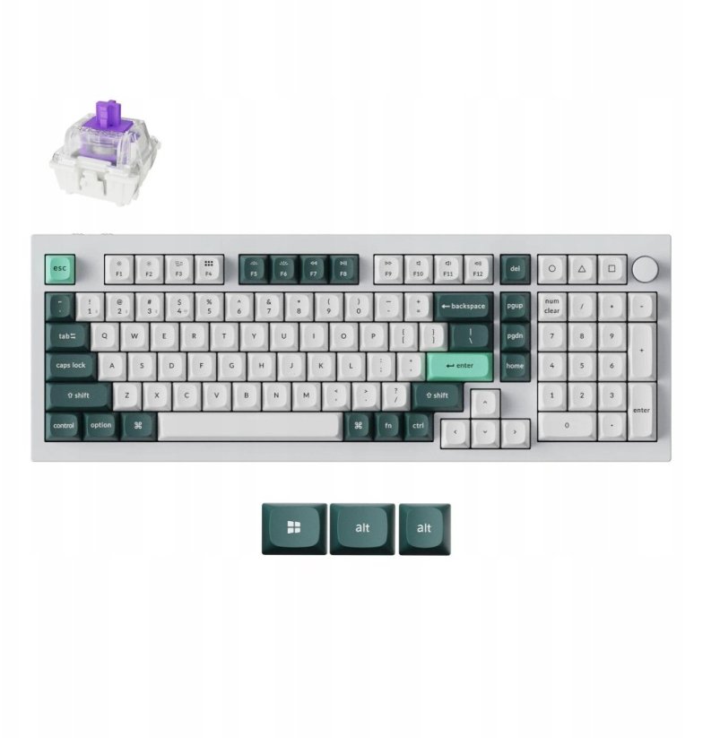 Keychron Keychron Q5 HE QMK Wireless Custom Keyboard Fully Assembled Knob / Shell White / Gateron Double-Rail Magnetic Nebula Switch