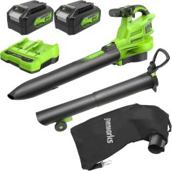 Greenworks 2x24 V dmuchawa/odkurzacz Greenworks BL48L421-01 zestaw