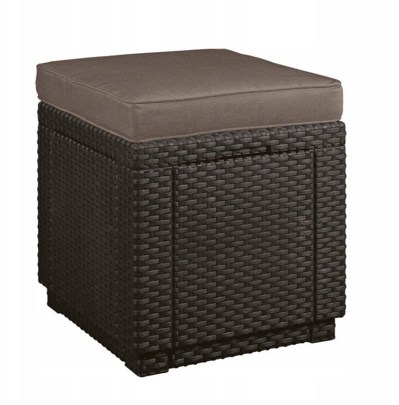 Nenurodyta Garden chair/storage box Cube with cushion brown 8711245158372