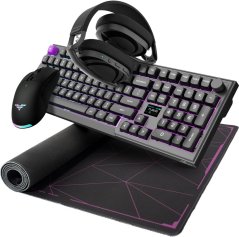 PREYON Zestaw Legendarny PREYON Klawiatura Silent claw red Gateron Red Pro (PSCR105B) + Mysz Owl Wireless (POW35B) + Słuchawki Tornado Fly PTF40B Czarne (PTF40B) + Podkładka Falcon Speed XXL (PFS120)