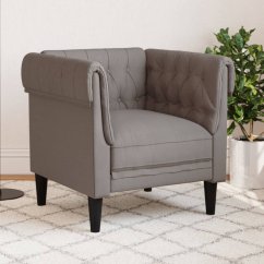 vidaXL Fotel Chesterfield, farba taupe, obity tkaniną Lumarko!