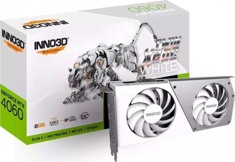 Inno3D GeForce RTX 4060 Twin X2 OC White 8GB GDDR6 (N40602-08D6X-173051W)
