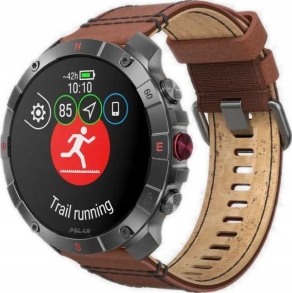 Polar Grit X2 Pro Titanium Leather Hnedý M/L