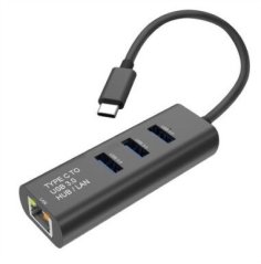 Secomp Standardowy konwerter USB-C na Gigabit Ethernet + hub z 3 portami (S1431)