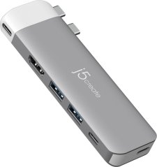 j5create j5create JCD394-N huby i koncentratory 2 x USB 3.2 Gen 2 (3.1 Gen 2) Type-C 5000 Mbit/s Sivý, Biely