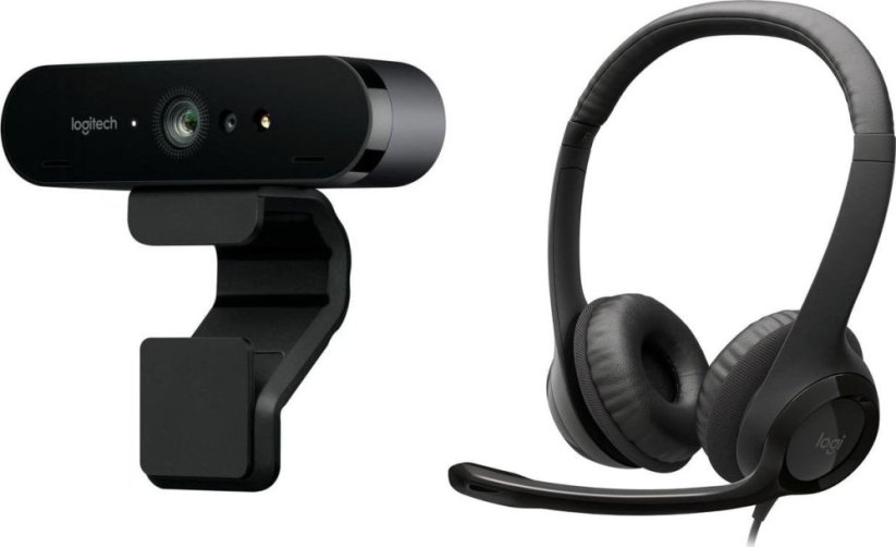 Logitech Brio Ultra HD Pro Business (960-001106) + H390  (981-000406)