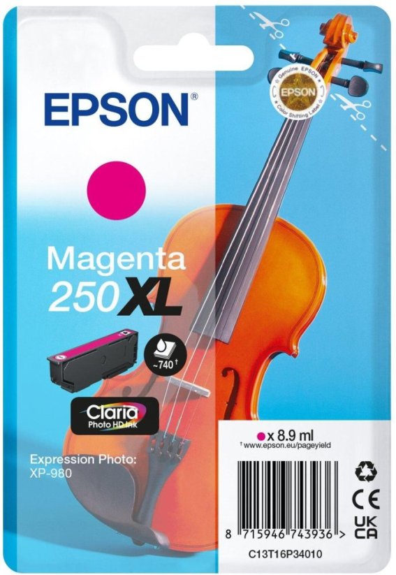 Epson 250XL - 8.9 ml - XL - Magenta - original - opakowanie blistrowe - kartridż z Tonerem - do P/N: C11CL95402
