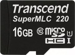 Transcend SuperMLC 220 MicroSDHC 16 GB Class 10 UHS-I/U1  (TS16GUSD220I)