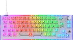 Deltaco Mechaninė DELTACO GAMING klaviatūra,US layout, permatoma, RGB / 4222267 / GAM-160-T-US