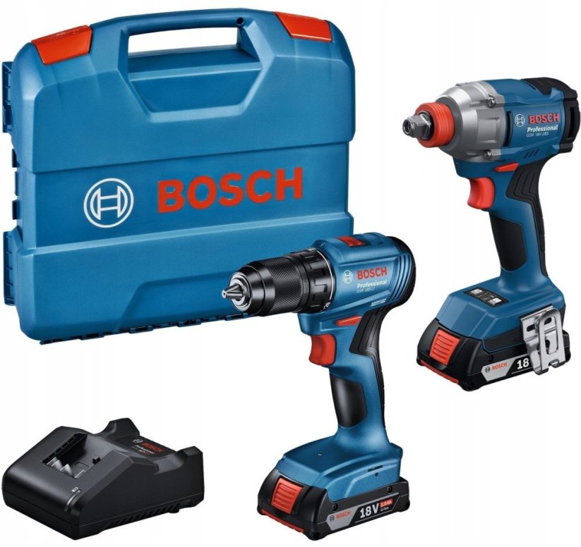 Bosch BOSCH Sada COMBO 18V (GDX 18V-285 + GSR 185-LI) 2x2,0Ah L-CASE