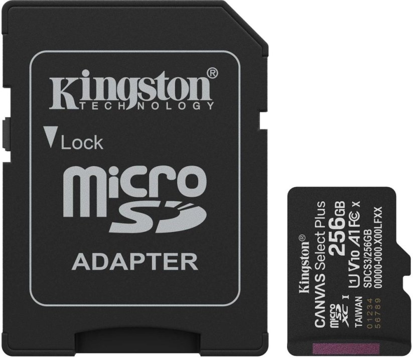 Kingston Canvas Select Plus MicroSDXC 256 GB UHS-I/U1 A1 V10 (SDCS3/256GB)