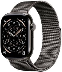 Apple Watch 11 GPS + Cellular 46mm Srokove Titanium Milanese Loop M/L Grafitový  (MFD44ZR/A)