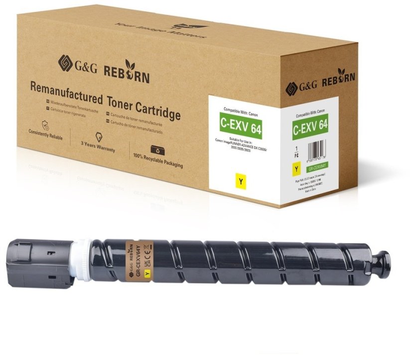 G&G Reborn-Toner kompatybilny z Canon C-EXV 64 (5756C002) Y